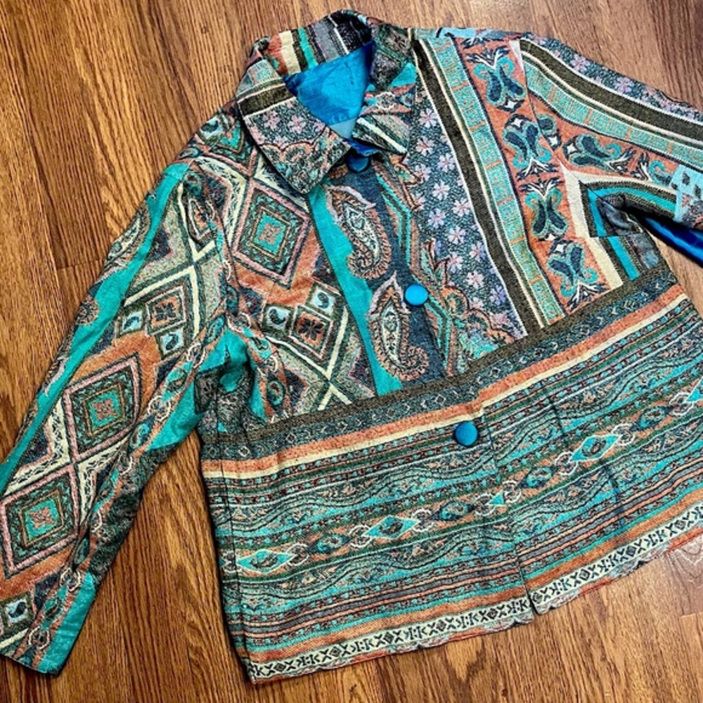 Vintage 90’s Jacket Japan Vintage Tapestry Jacket Doen Inspired Kimono Paisley